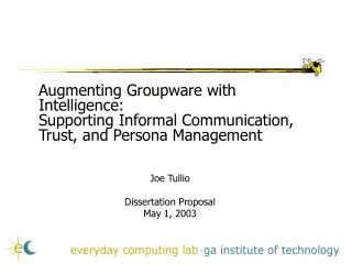 Augmenting Groupware with Intelligence: