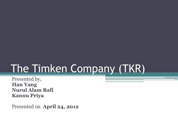 the timken company tkr