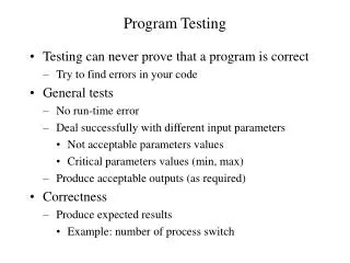 Program Testing