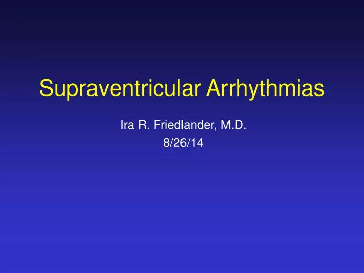 supraventricular arrhythmias