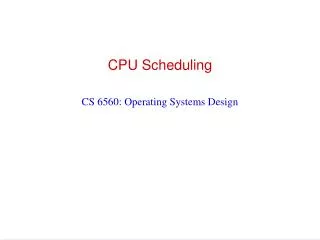 CPU Scheduling