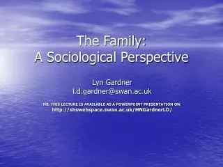 The Family: A Sociological Perspective