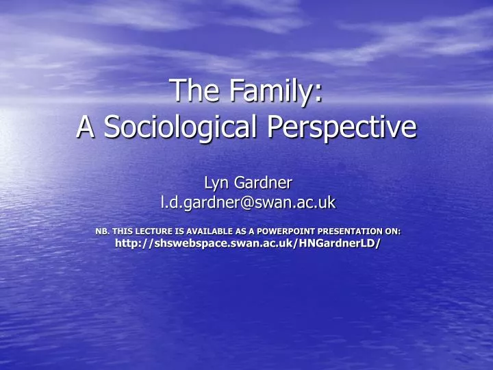 the family a sociological perspective