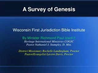 A Survey of Genesis