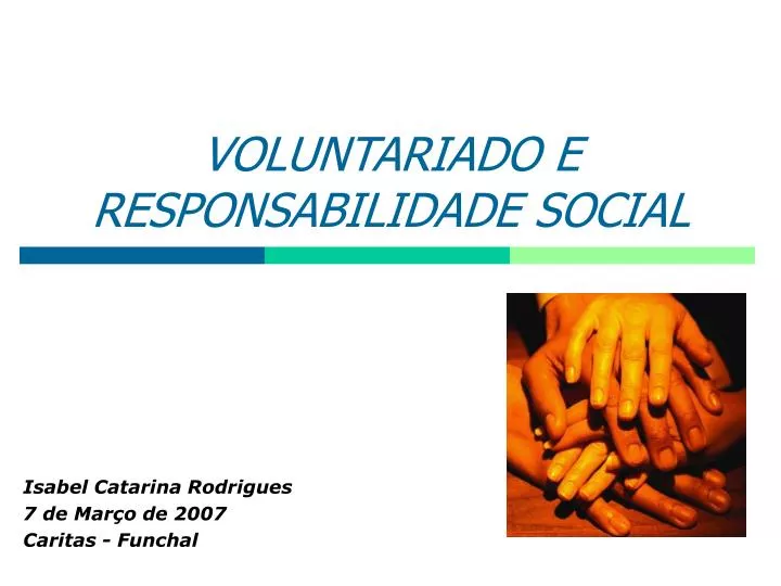 voluntariado e responsabilidade social