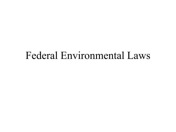 federal environmental laws