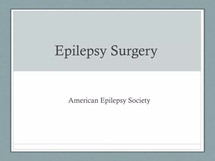 epilepsy surgery