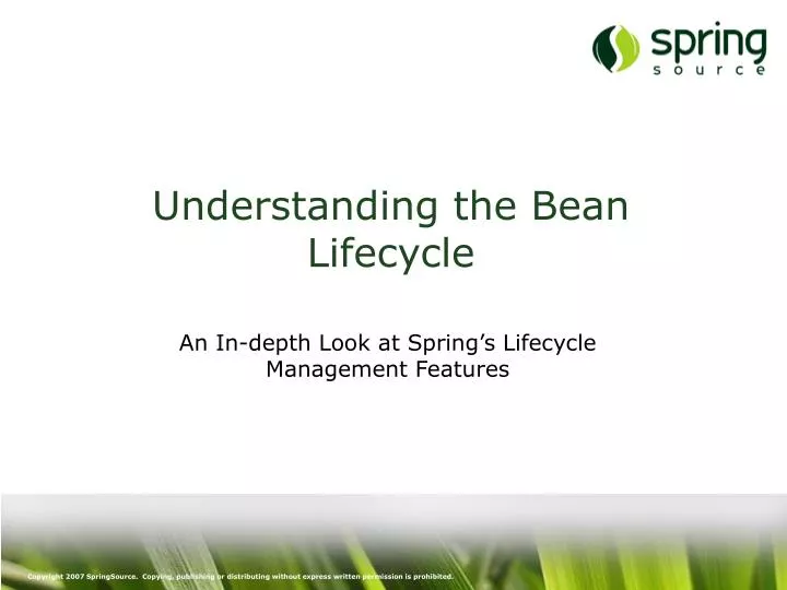 understanding the bean lifecycle