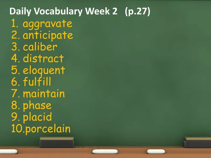 daily vocabulary week 2 p 27