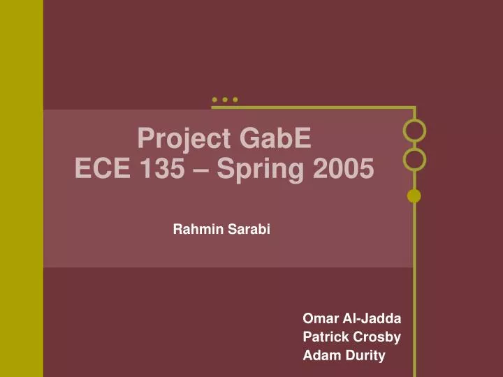 project gabe ece 135 spring 2005