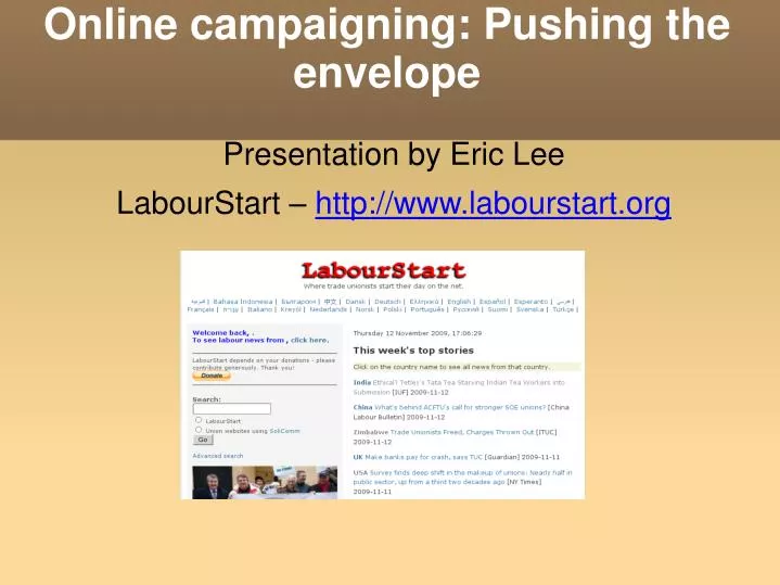 online campaigning pushing the envelope