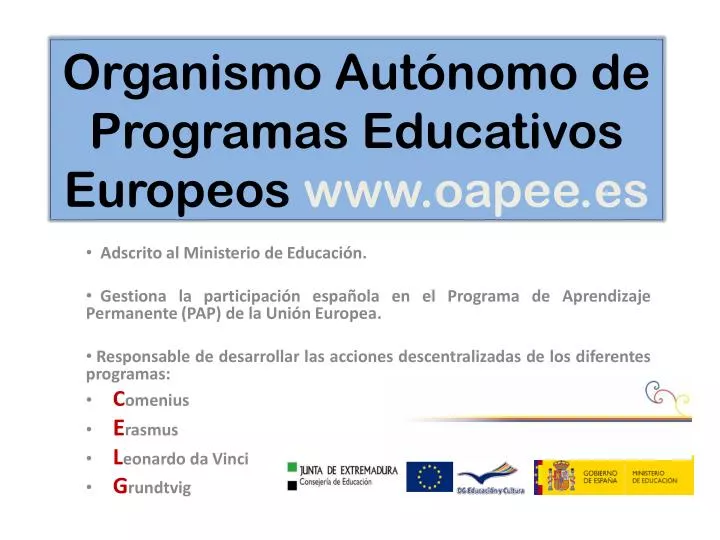 organismo aut nomo de programas educativos europeos www oapee es