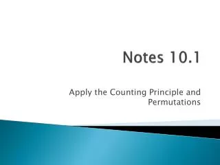 Notes 10.1