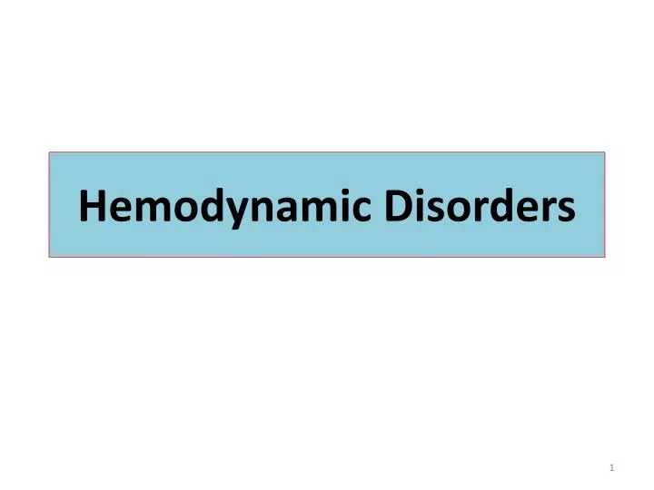 hemodynamic disorders