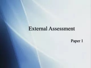 External Assessment