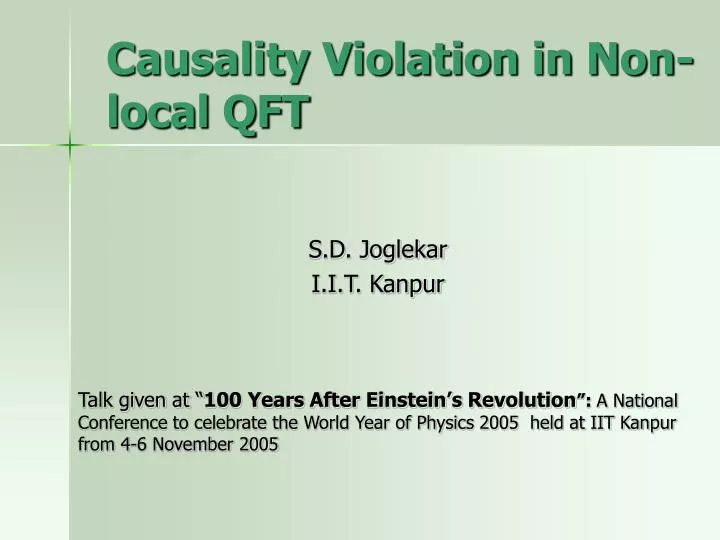 causality violation in non local qft