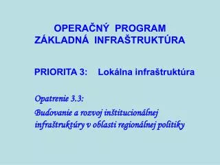 opera n program z kladn infra trukt ra