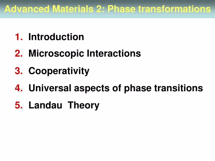 advanced materials 2 phase transformations