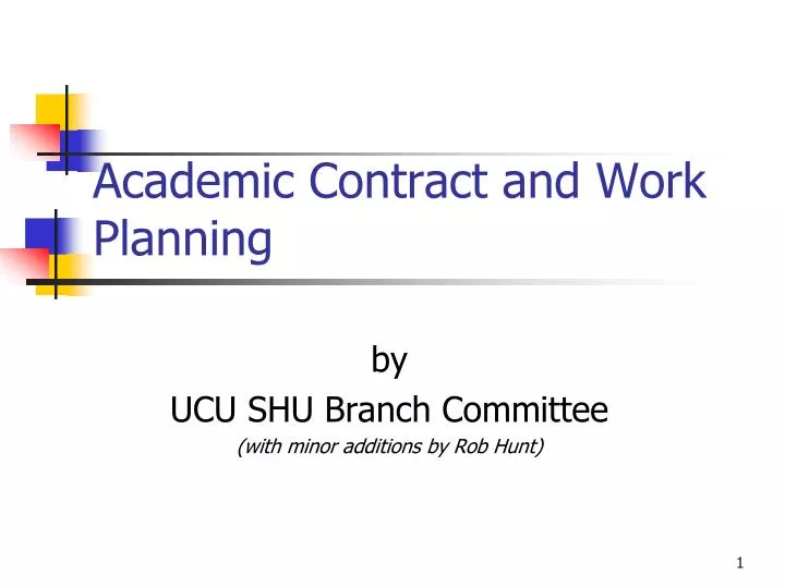 academic contract and work planning