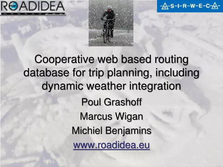 cooperative web based routing database for trip planning including dynamic weather integration