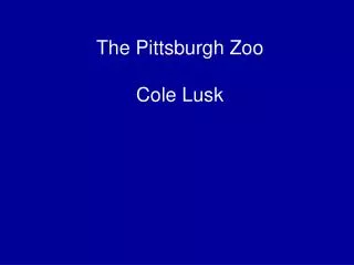 The Pittsburgh Zoo Cole Lusk