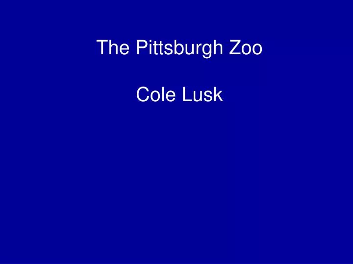 the pittsburgh zoo cole lusk