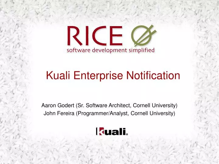 kuali enterprise notification