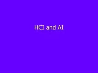 HCI and AI