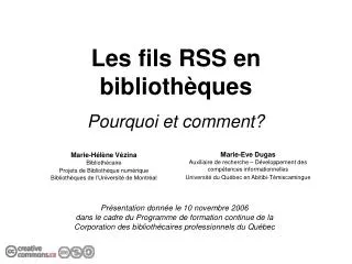 les fils rss en biblioth ques