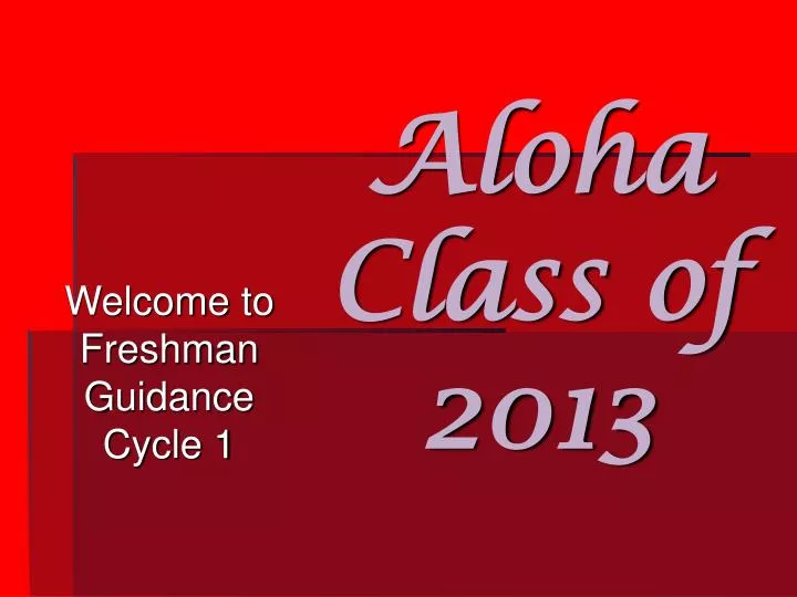 aloha class of 2013
