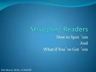 Struggling Readers