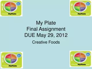 My Plate Final Assignment DUE May 29, 2012