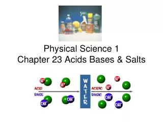 Physical Science 1 Chapter 23 Acids Bases &amp; Salts