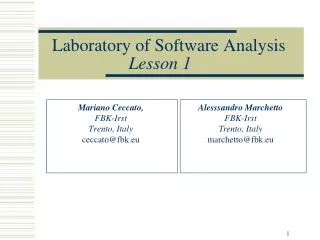 Laboratory of Software Analysis Lesson 1