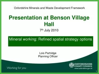 Oxfordshire Minerals and Waste Development Framework
