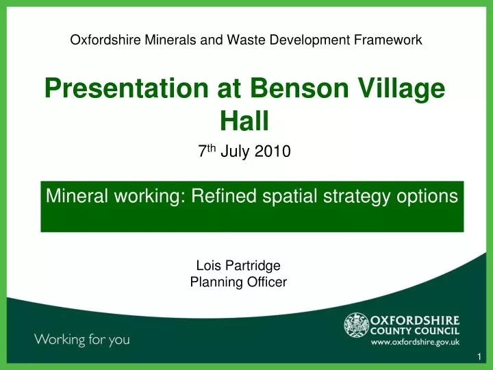 oxfordshire minerals and waste development framework