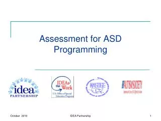 Assessment for ASD Programming