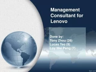 Management C onsultant for Lenovo