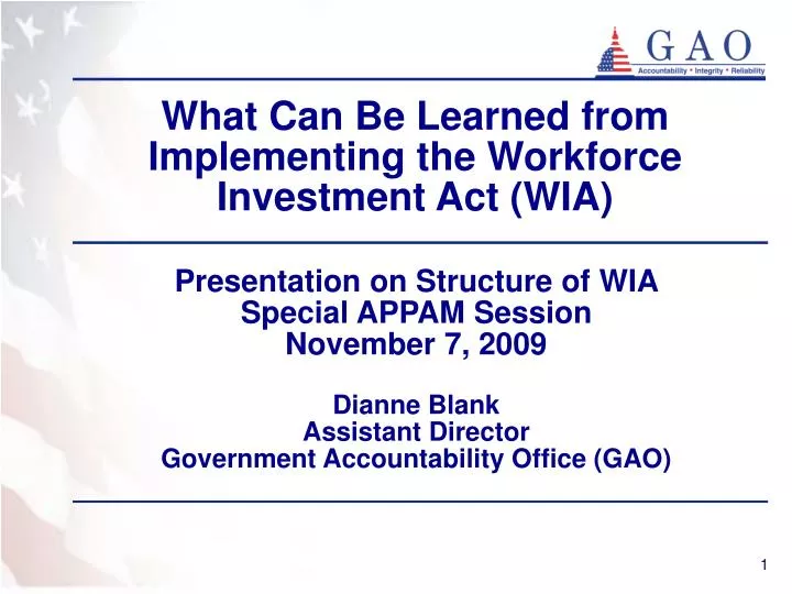 what can be learned from implementing the workforce investment act wia