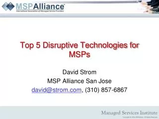 Top 5 Disruptive Technologies for MSPs