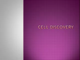 Cell Discovery