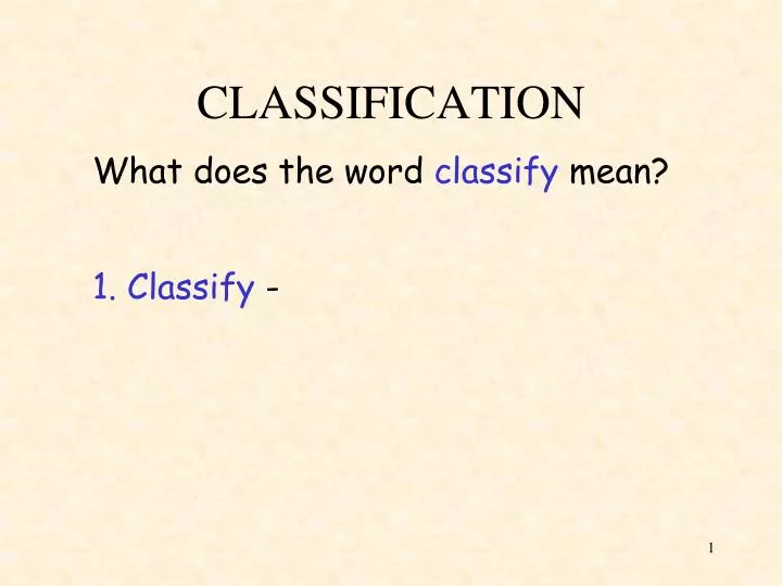 classification