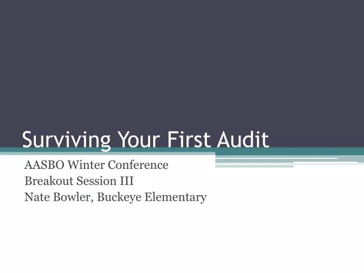 surviving your first audit