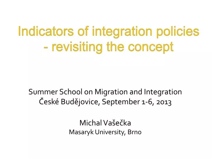 indicators of integration policies revisiting the concept