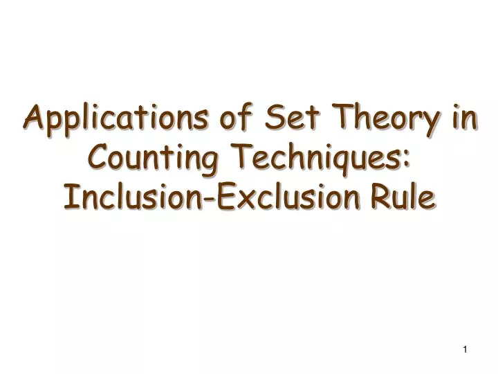 applications of set theory in counting techniques inclusion exclusion rule