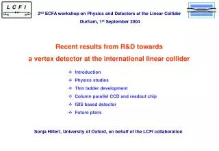 Recent results from R&amp;D towards a vertex detector at the international linear collider