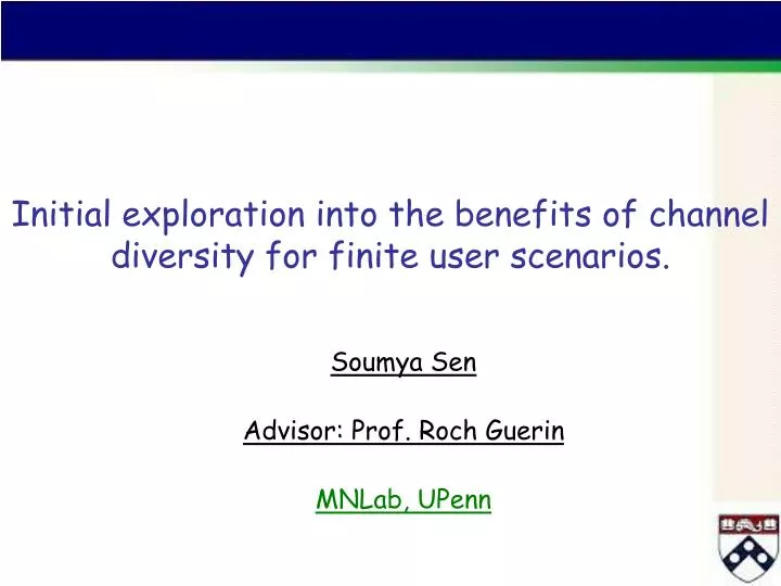 initial exploration into the benefits of channel diversity for finite user scenarios