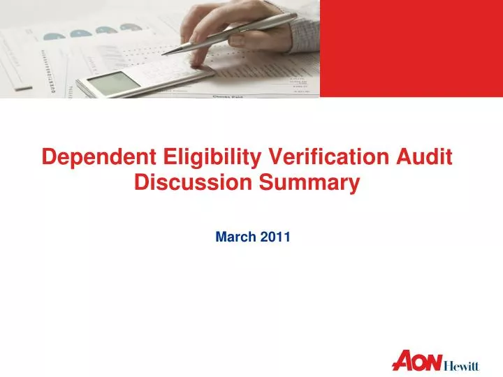 dependent eligibility verification audit discussion summary
