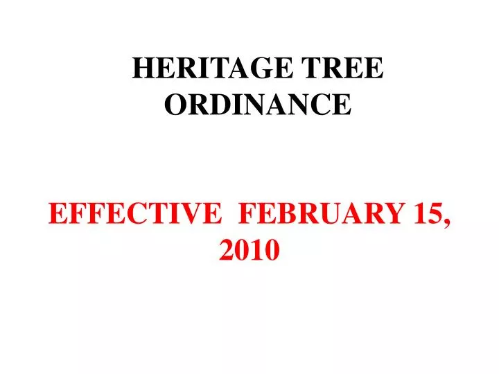 heritage tree ordinance