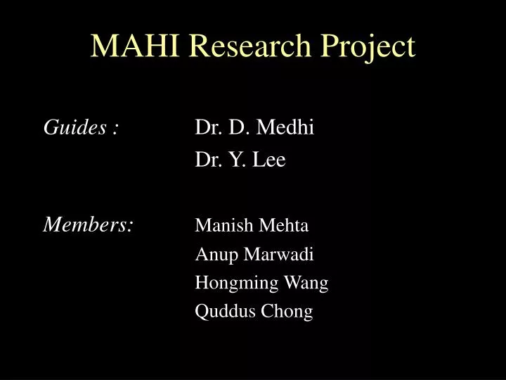 mahi research project